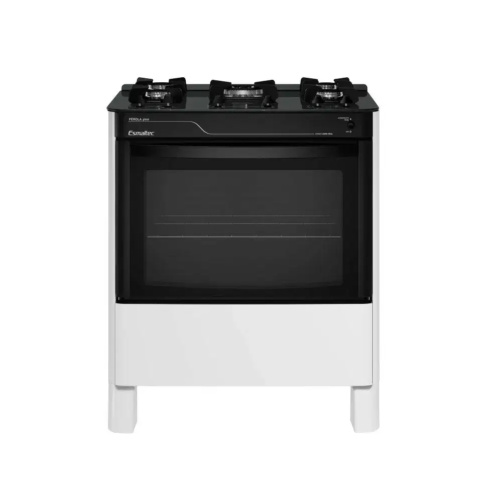 FOGAO 5 BOCAS ESMALTEC PEROLA GLASS 5115 BRANCO BIVOLT