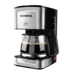 CAFETEIRA ELETRICA MONDIAL C-43 20 XICARAS SL PRETA/INOX 220V
