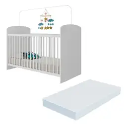 Berço com Colchão Incluso Ana Lívia Multimóveis MP0515C Branco Branco
