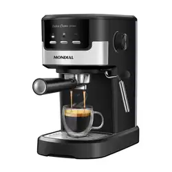 Cafeteira Espresso Dolce Crema 20 Bar Mondial Preto/Inox 1200W - C-21-E-CNP 220