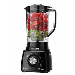 LIQUIDIFICADOR MONDIAL TURBO POWER L-99-FB BI 550W 3 VELOCIDADES PRETO 220V