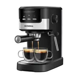 Cafeteira Espresso Dolce Crema 20 Bar Mondial Preto e Inox 1200W C-20-EC 220