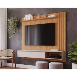 PAINEL 1.62M PARA TV ATE 60 PANAMA PLUS NATURE/OFFWHITE MDF A157XL162XP35 PERMOBILI