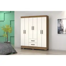GUARDA ROUPA 6 PORTAS 2 GAV 1.46M VENUSTE CINAMOMO/OFF 12/12MM C/PE A178XL146XP41 JOSAN