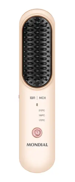 Escova Alisadora Portátil Ceramic Pink Go Mondial Rosé Ceramic Bivolt - EA-09 BIVOLT