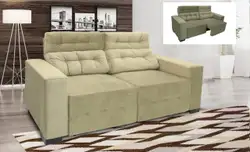 SOFA 3 LUGARES 2.10M RETRATIL/RECLINAVEL 2SS MONACO BEGE T04 JW