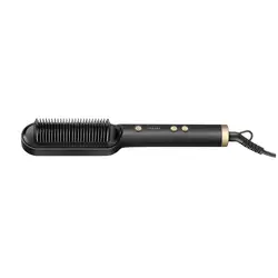 Escova Alisadora Black Gold Argan Mondial Preto e Champagne EA-06 BIVOLT